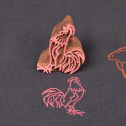 Cock Pattern Wooden Printing Stamp