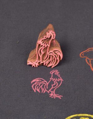 Cock Pattern Wooden Printing Stamp