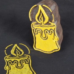 Candle Wooden Printing Stamp