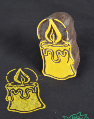 Candle Wooden Printing Stamp