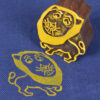 Carved Wood Printing Blocks Lion Shape