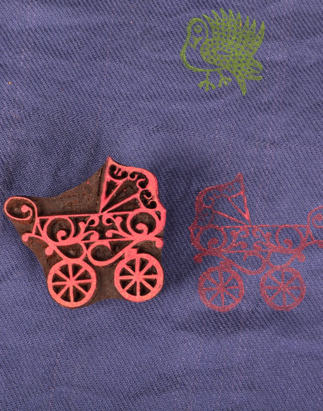 261 Pram Shape Wooden Printing Block