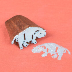 Wooden Fabric Printing Blocks Piggy  