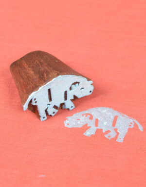 Wooden Fabric Printing Blocks Piggy  