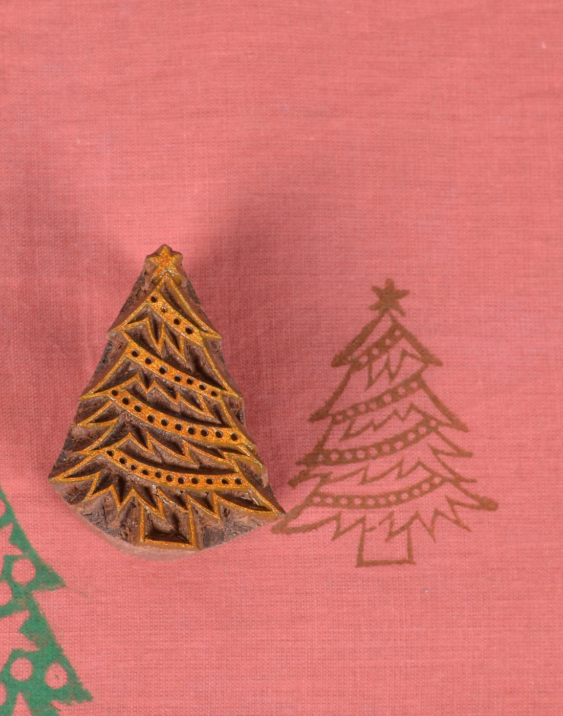 309 Christmas Tree Wooden Printing Block design