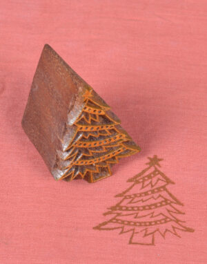 Christmas Tree Wooden Printing Block design