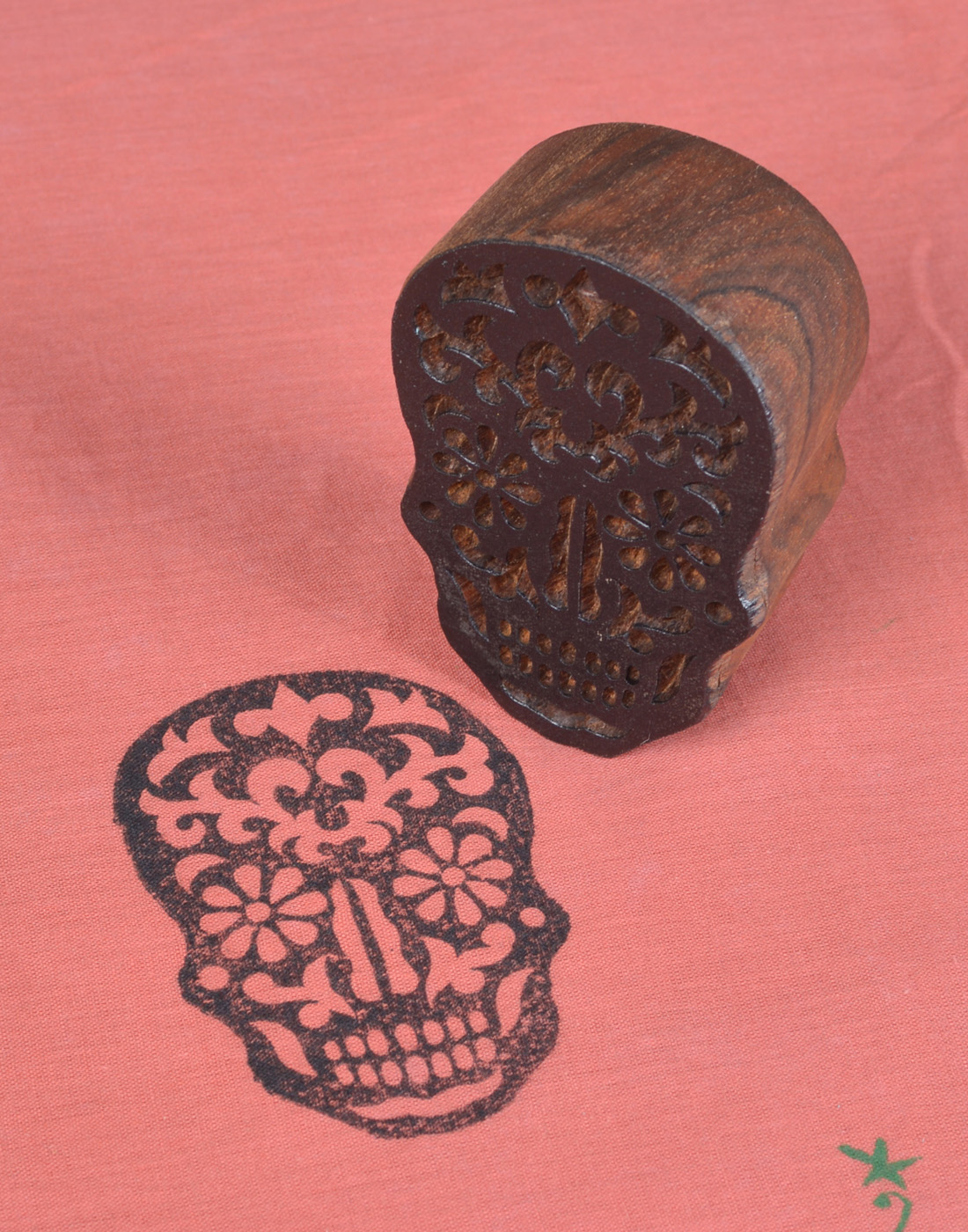 314 Skull Face Wooden Printing Block