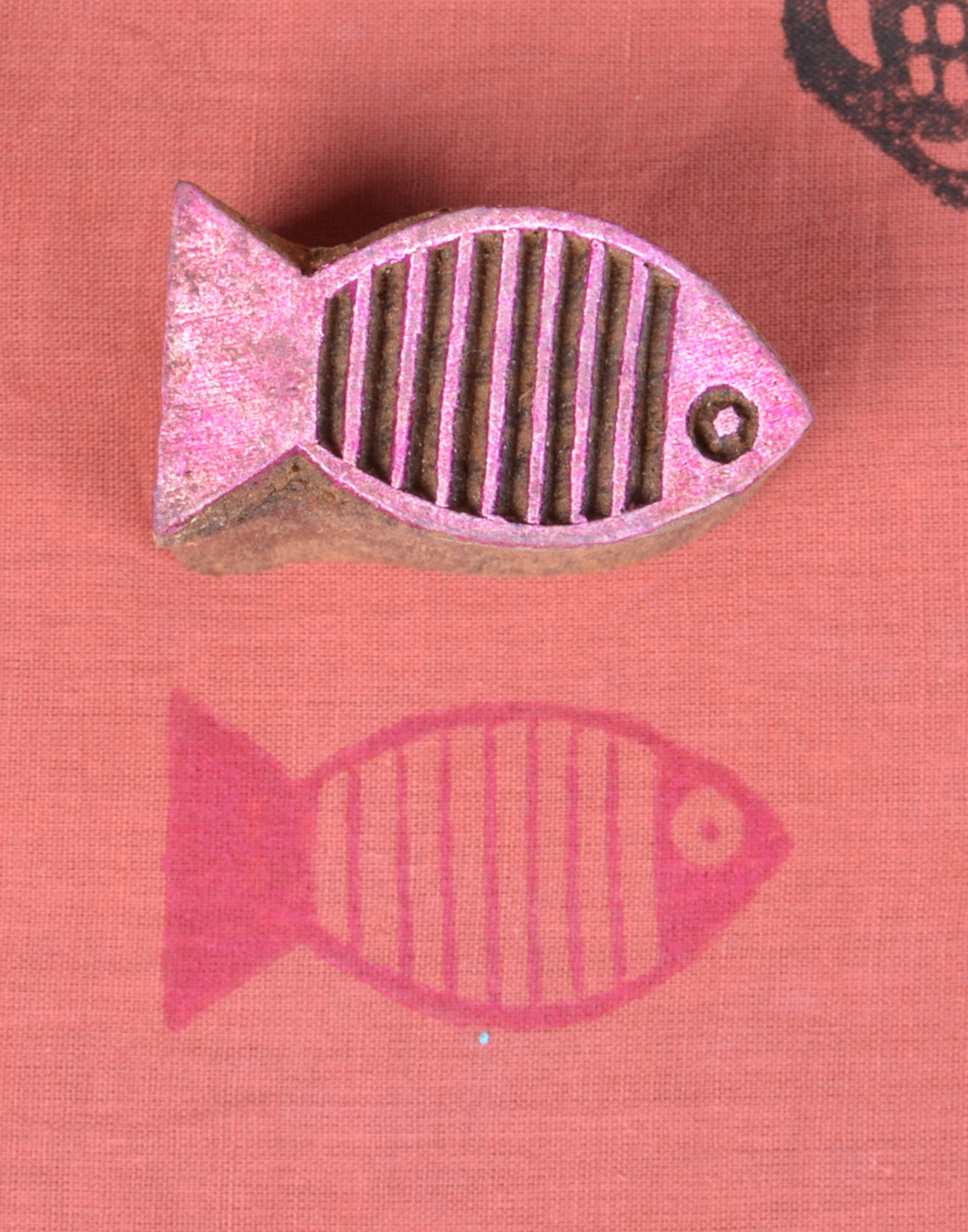 326 Wooden Block Printing Blocks Fish Design