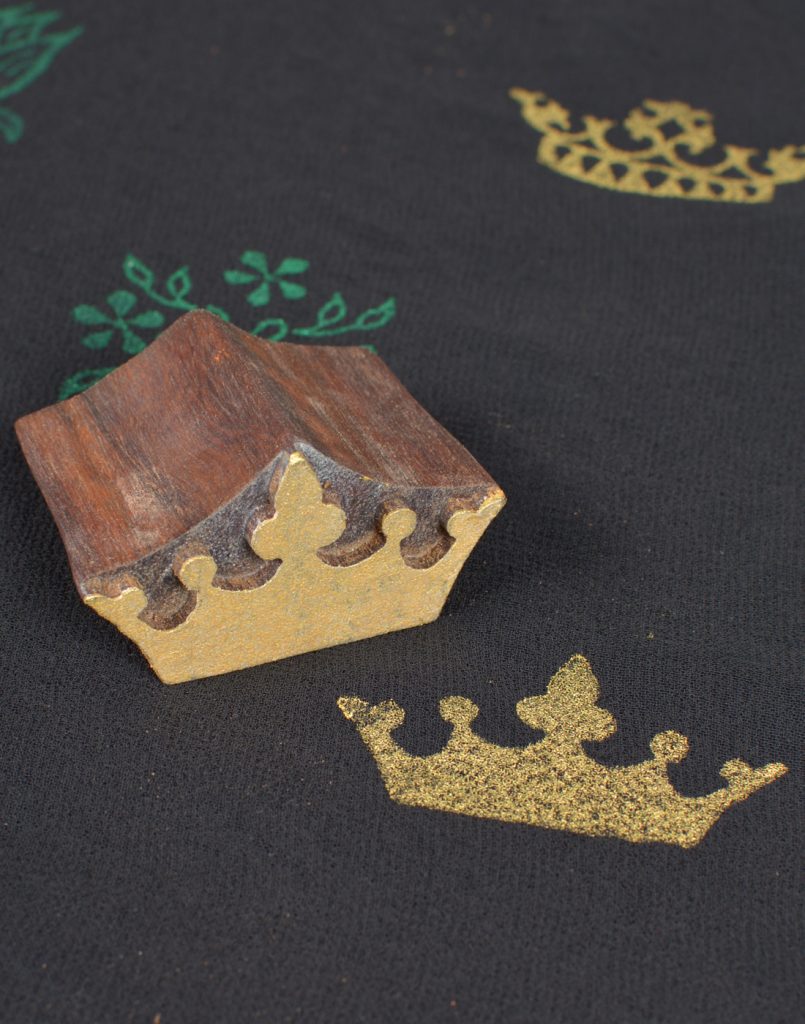 Wooden Stamp Blocks Alluring Crown Shape 373 RR Printing Tools
