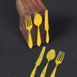 Spoon And Fork Wooden Printing Stamp