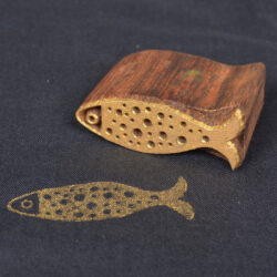 Fish Shape Carved Wood Printing Blocks