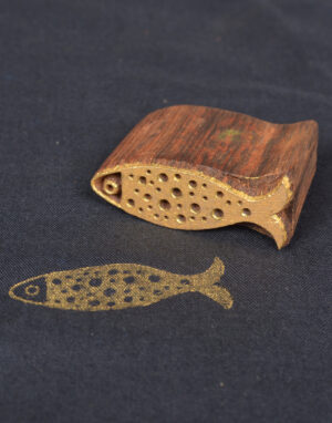 Fish Shape Carved Wood Printing Blocks