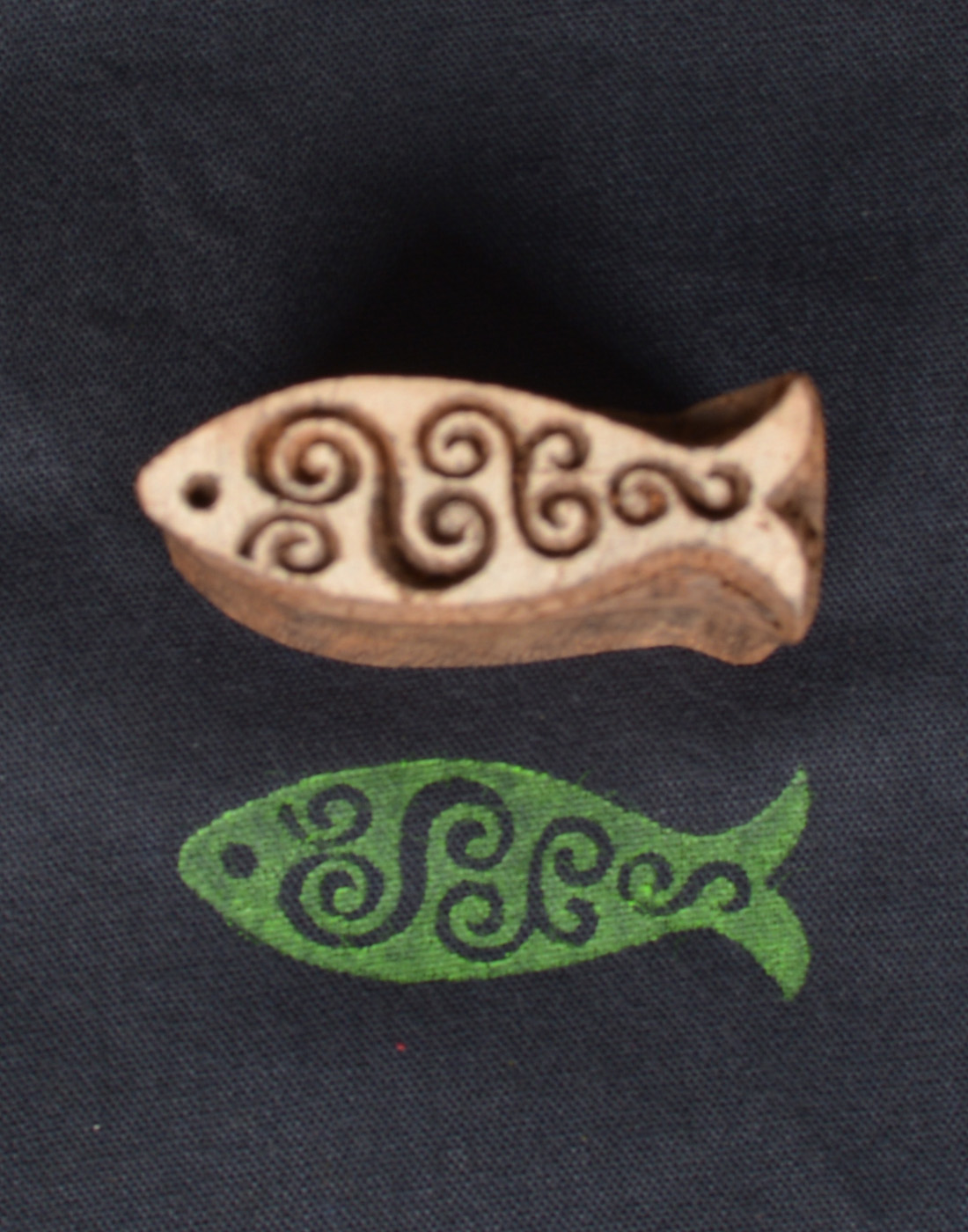 408 Fish Shape Wooden Fabric Printing Blocks