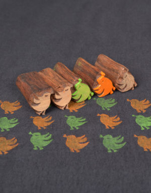 Wooden Printing Block Bird Design