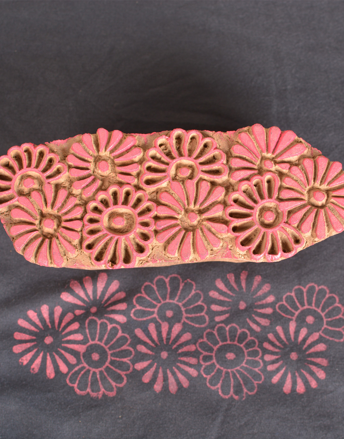 518 Floral Textile Printing Block