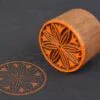 527 Round Floral Wooden Printing Stamp