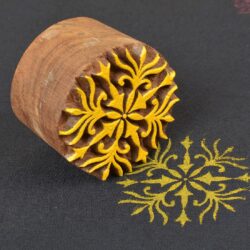 Round Floral Wooden Printing Block