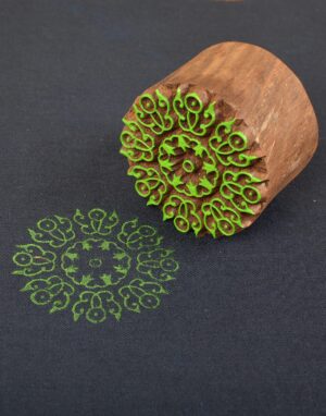 Round Floral Wooden Printing Block