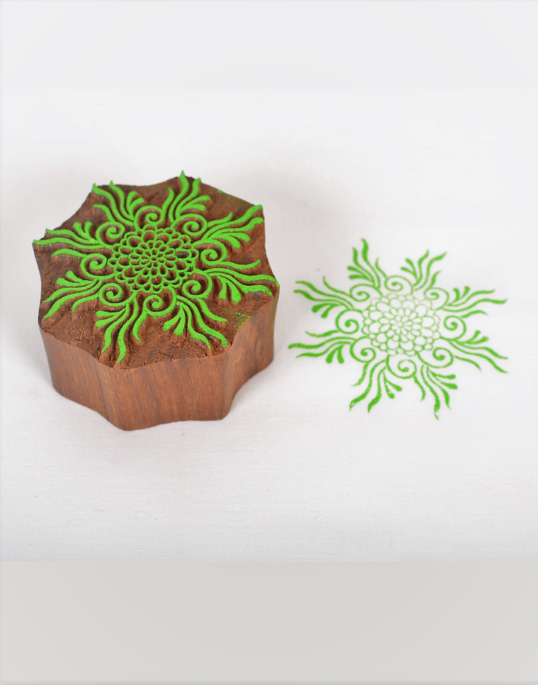 558 Floral Wooden Printing Block