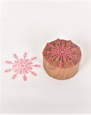 Round Floral Wooden Printing Block