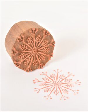 Round Floral Wooden Block