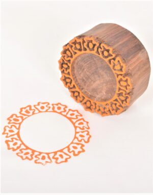 New Indian Wooden Printing Blocks Round Floral Designs