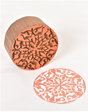 Wooden Blocks for Block Printing Round Floral Designs