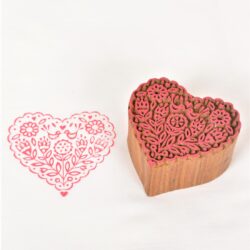 Heart Designs Wooden Printing Block