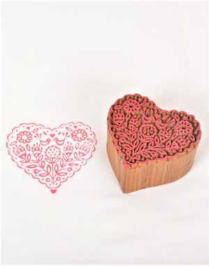Heart Designs Wooden Printing Block