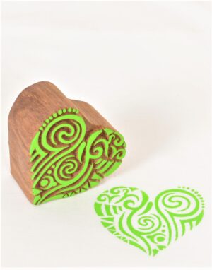 Wooden Printing Blocks Heart Pattern 634