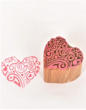 Wooden Printing Blocks Heart Shapes