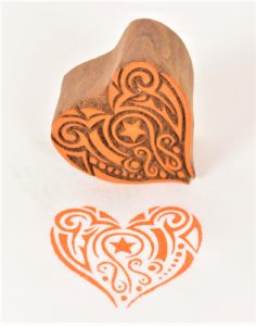 Wooden Printing Blocks Heart Designs