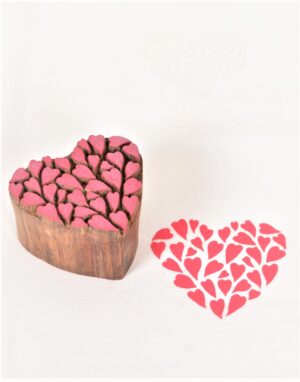 Indian Wooden Printing Block Heart Design