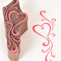 Heart Design Wooden Blocks For Fabric Printing 654