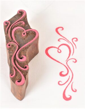 Heart Design Wooden Blocks For Fabric Printing 654