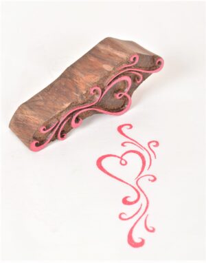 Wooden Blocks for Fabric Printing Heart Design