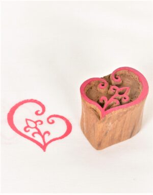 Christmas Wooden Printing Blocks Heart Design