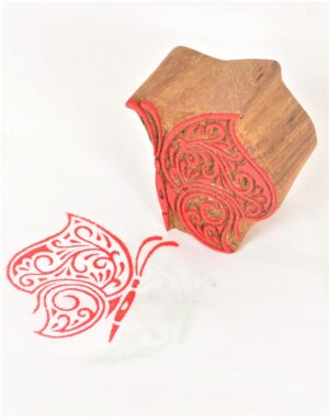 Wooden Block for Printing Butterfly Design