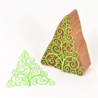 Block Printing Blocks Christmas Tree Design 698
