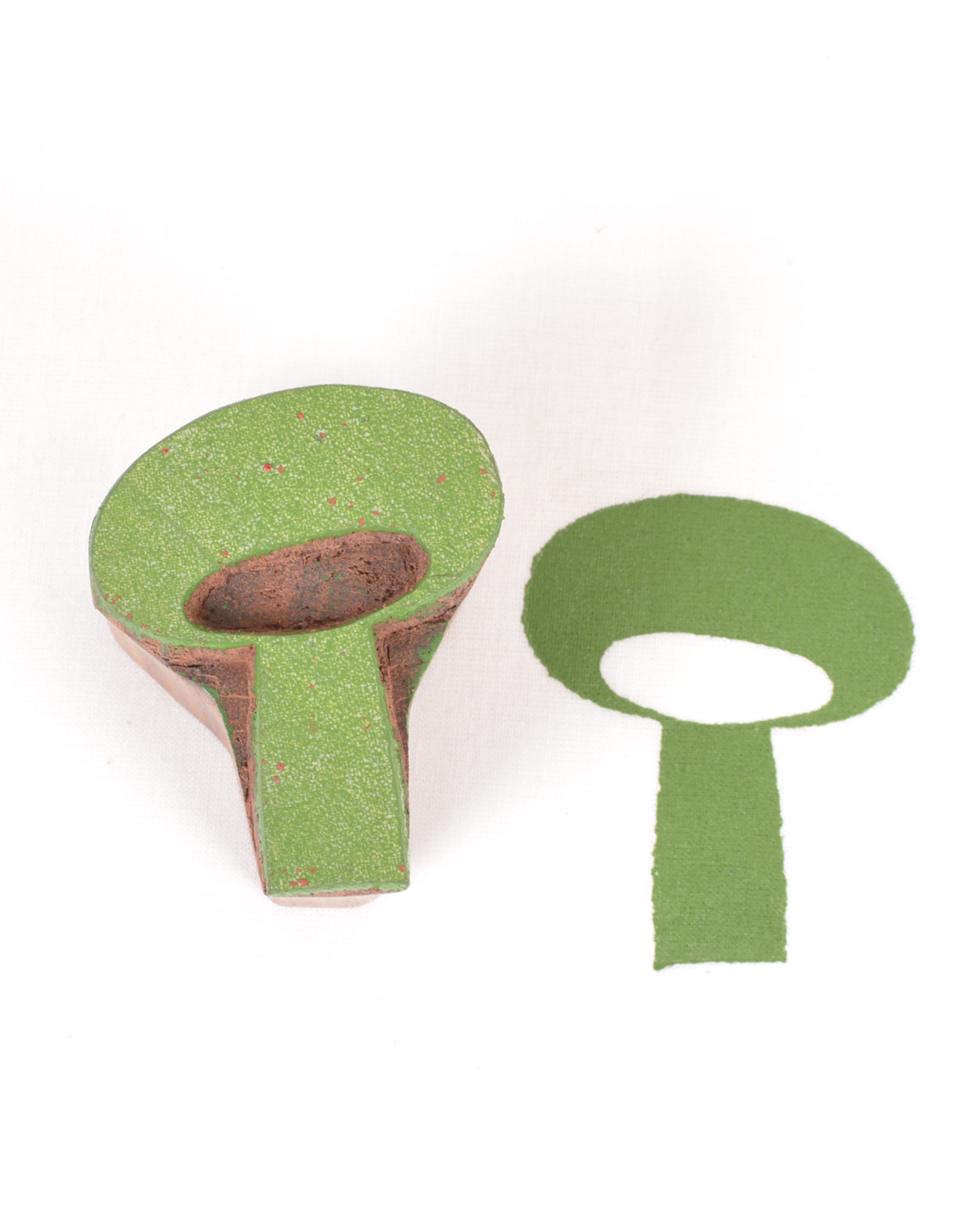 727 Wooden Block Printing Blocks Mushroom Pattern