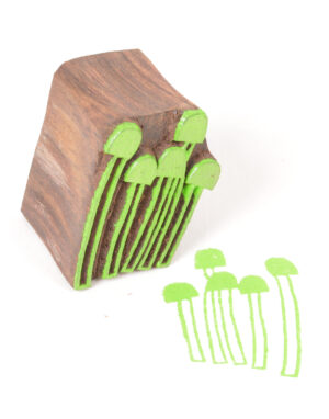 Wooden Fabric Printing Blocks Mushroom Design 729