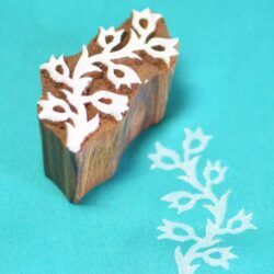 Floral Wood Print Block