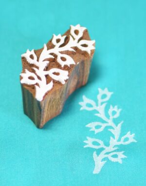 Floral Wood Print Block