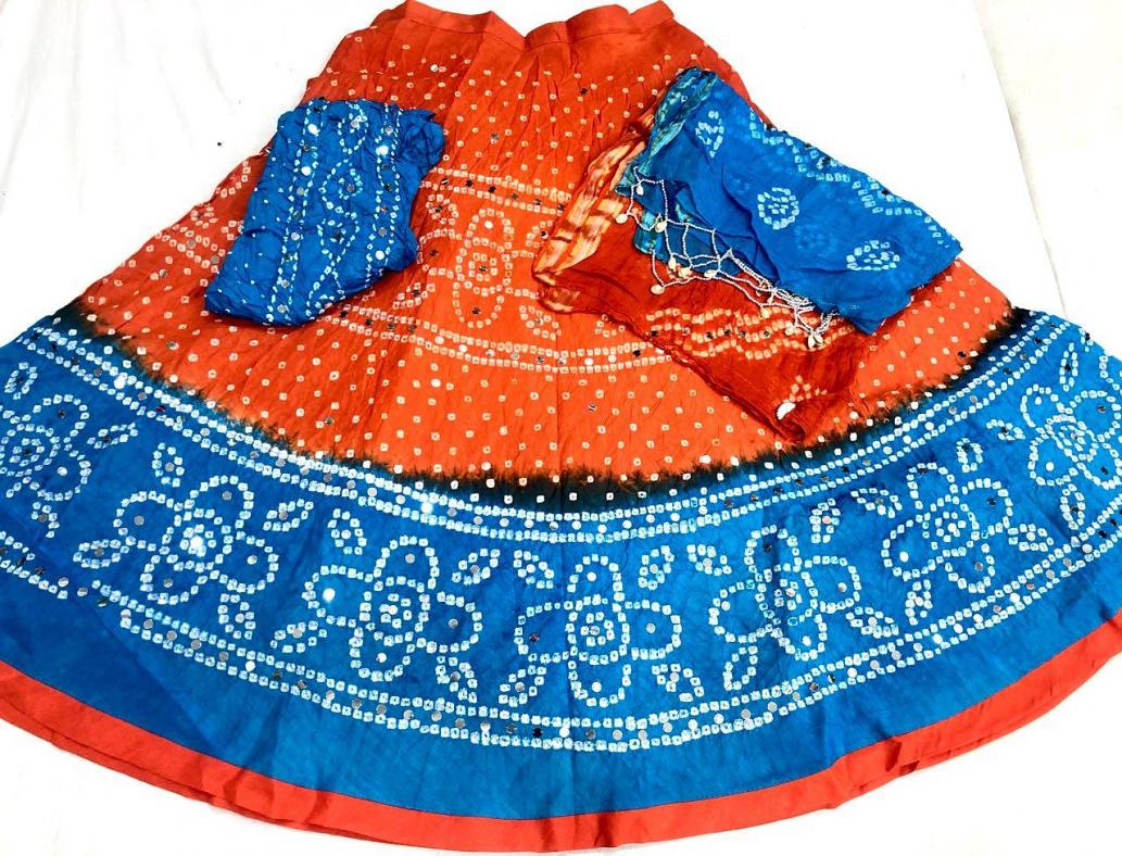 bandhni cotton lehenga choli 01 The Exquisite Colors of Bandhani Prints 24