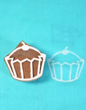 Wooden Printing Blocks Cupcake