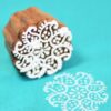 Wooden Printing Blocks Round Floral