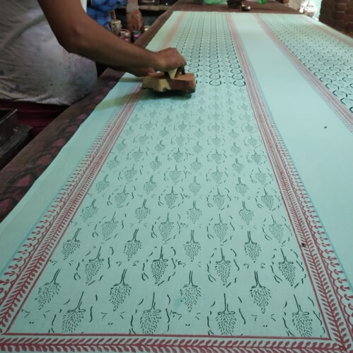 Block Printer Printing Fabric