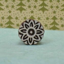 Small Round Floral Design Block Printing Pattern
