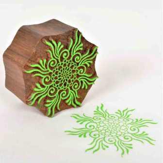Floral Wooden Printing Block Floral Wooden Printing Block