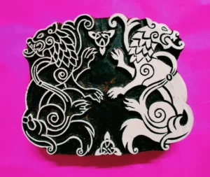 Wooden Printing Blocks With Animal Design